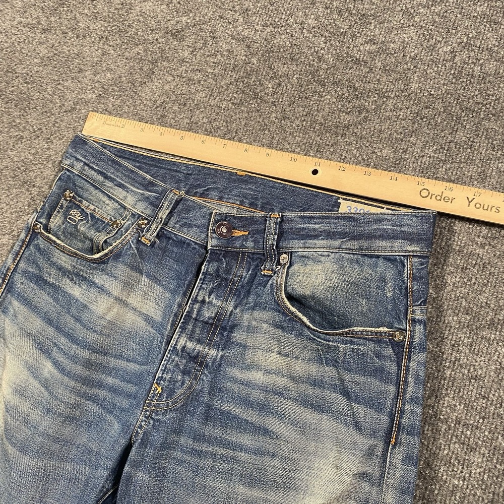 G-Star Raw 3301 Straight Leg Jeans Mens 31x29 Faded Whiskered Blue Denim - Picture 5 of 10